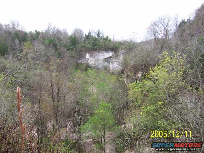 Wooded hillside with quarry and date stamp 2005/12/11