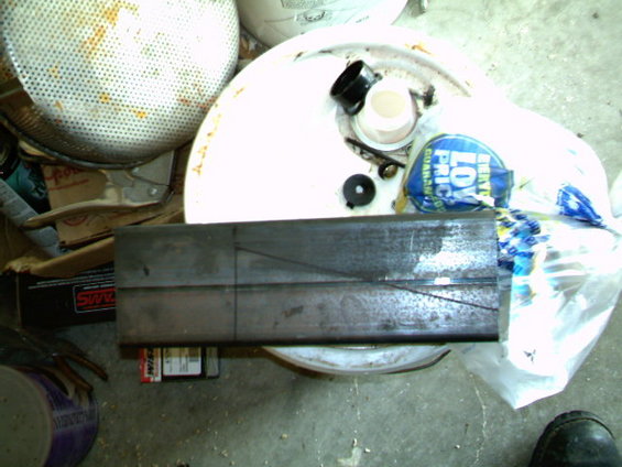 Metal bar with scribe lines and some white paint marks