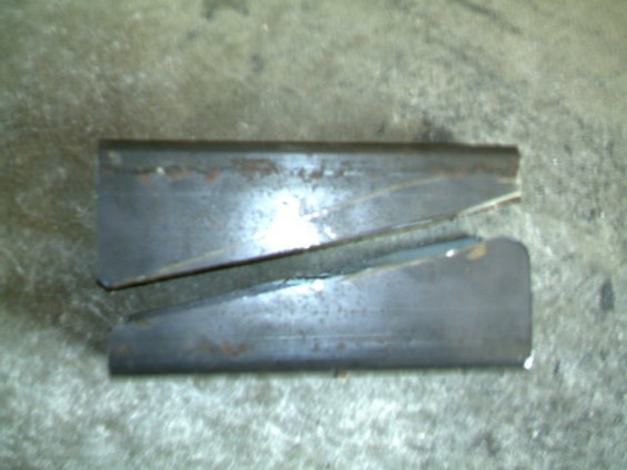 metal bracket with angled cut