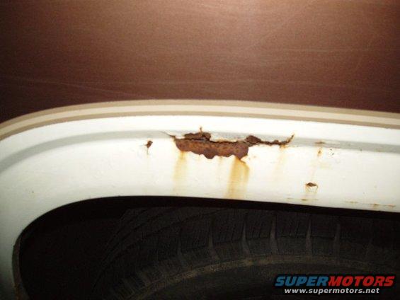 Rusted right through the Rear quarterpanel. I will need to sand this down then repair it., (mechanic agree'd to help)
