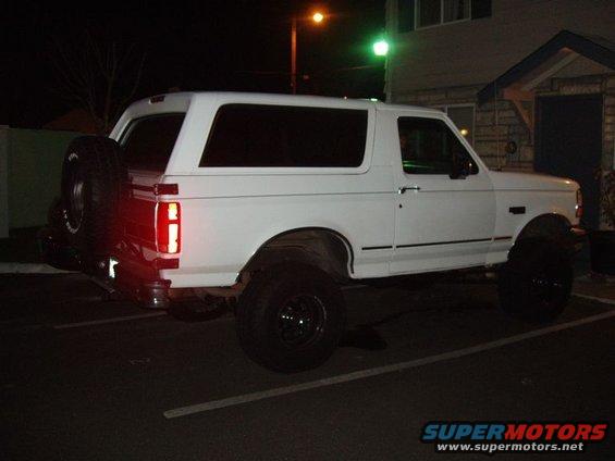 bronco85-011.jpg this isnt one of MY truck, this is the truck of a guy who livesd in my apartment complex.

It has a small lift, and  a nice front bumper. He was trying to sell it for $2500... but gave up after awhile (or decided not to sell). I dont know him (he doesnt speak english) but i figured i would take a picture of his truck and say..I WANT HIS RIMS AND TIRES.