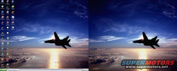 desktop wallpaper with jet fighter flying over clouds and ocean, supermotors.net logo