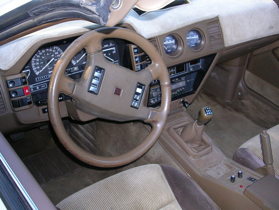 1989 Nissan 300ZX interior showing dashboard, steering wheel, gauges, and manual shifter
