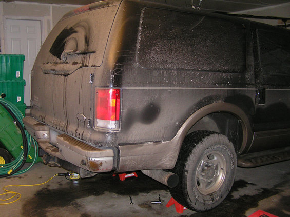 pc220014.jpg For you southerners, all that "white stuff' is salt. Minnesota salts the roads in the winter time to keep the roads above freezing temps and free of snow. This is how your vehicle will look after a week of driving on the roads around here in the winter time.
