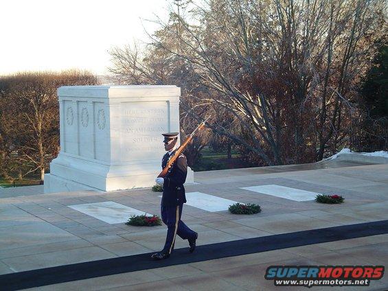 Guard marching in front of Tomb of the Unknown Soldier