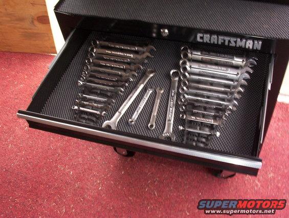 Open Craftsman toolbox drawer with organized wrenches