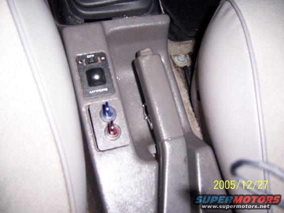 Center console with switches for accent lighting.