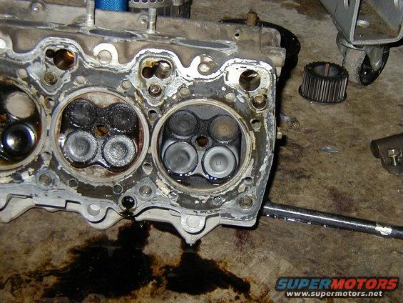 Damage from Ring on the left of the Intake port.