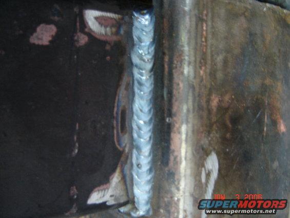 Close-up of a weld on a metal frame. Date stamp says July 3, 2006