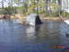 1995 Dodge 1500 - A 1995 Dodge 1500 is stuck in a muddy body of water, with only its rear visible.