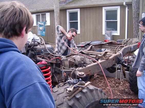 prepeing the F250 xmember to fit on Bronco Frame