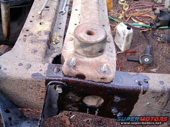 new crossmember bolted in place
