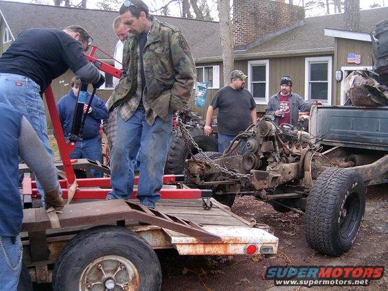 setting up the articulated tow truck