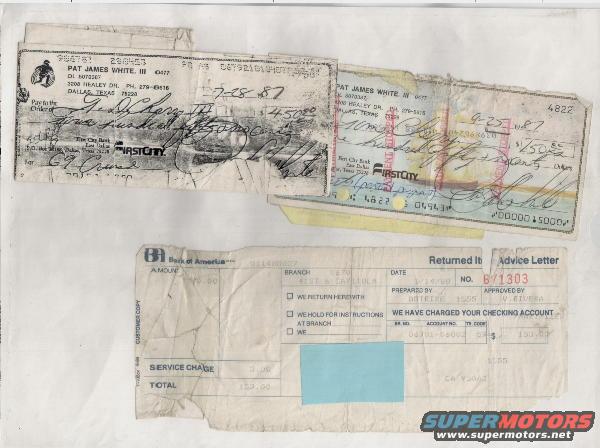 Pat White's bad checks