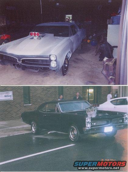 car in primer with hood scoop installed just before paint.
first day after paint at a mansfield car show, minus the hood.