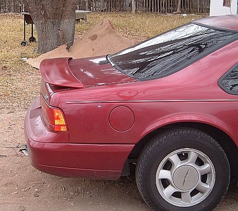 1994 Ford Thunderbird rear quarter panel and spoiler