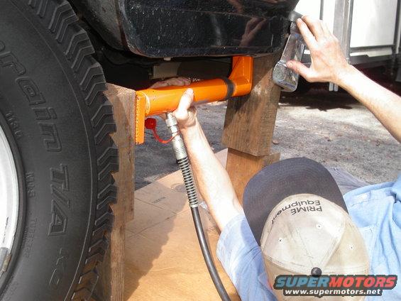 Still pumpin here but its holding itself between the wheel & the bumper and about to bend the bumper in the direction of repair.