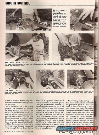 Diagrams and text detailing rear axle modification for a car