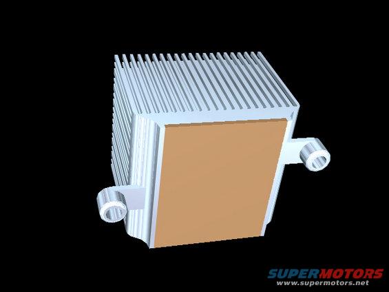 radiator with fins and mounting brackets