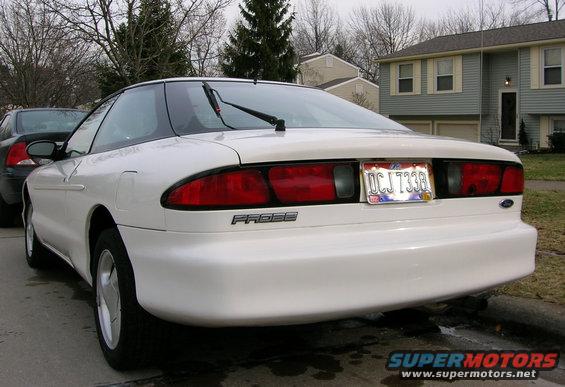 White 1997 Ford Probe rear view with license plate DCJ 733B