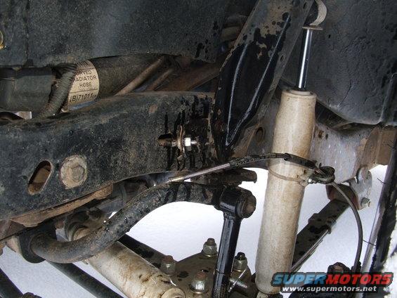 One of two broken brake lines