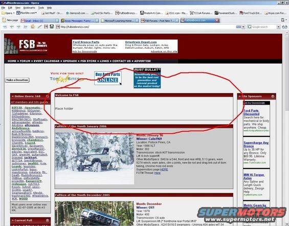 Website screenshot with red circle and arrow pointing to an ad
