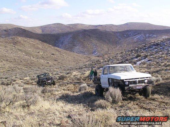 White SUV parked on a rocky, arid hillside with mountains in the background