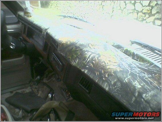 Camouflage-wrapped dashboard interior