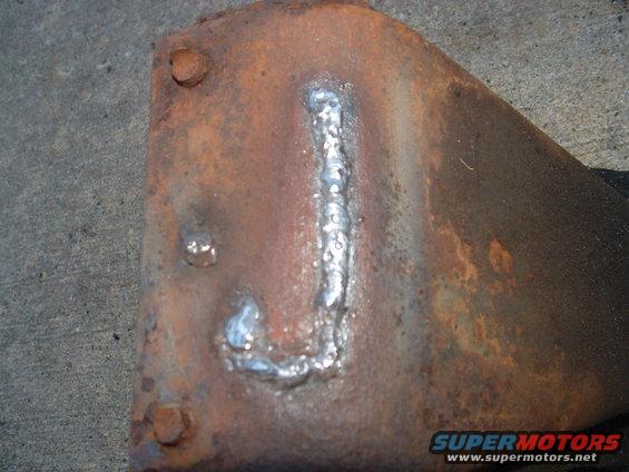Cross member.. welding a J... Test welding.. not too shabby for my beggining self ehhh