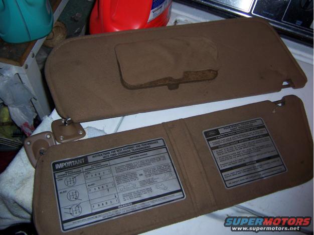 visors from an 89,  mirror cloth must be glued back