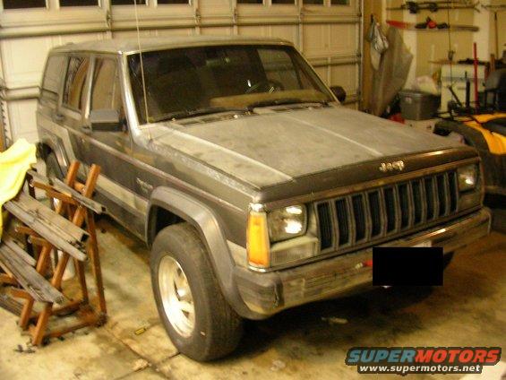1987 Jeep Cherokee parked in a garage