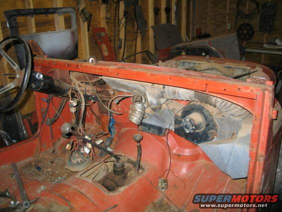Interior and instrument panel have been removed to strip paint.