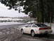 1989 Nissan 300ZX - A white 1989 Nissan 300ZX is parked on a road covered in snow and slush.