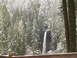 1989 Nissan 300ZX - A tall waterfall plunges into a pool below, framed by snow-dusted trees in a winter forest scene.