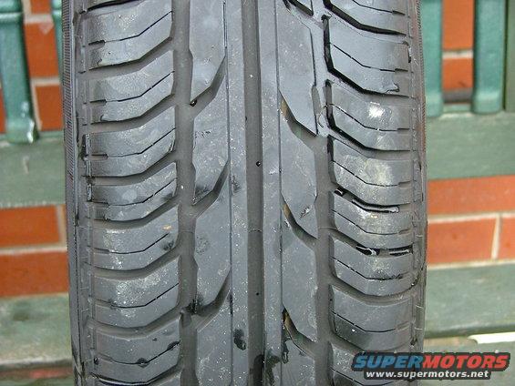Close-up of tire tread pattern