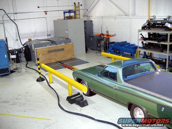 tim-barrier.jpg A club members Ranchero about to 'wack' the barrier.