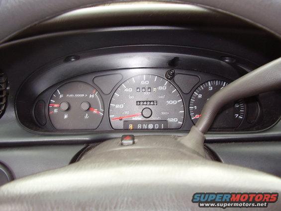 1997 Ford Taurus interior gauges showing 12424 miles