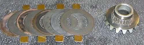 Stack of friction plates and a ring gear with splines
