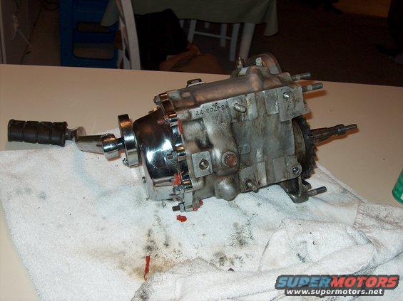 Motorcycle transmission with chrome shifter and visible part number