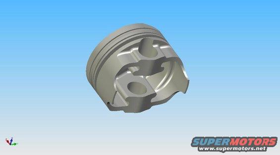 Piston part rendered against a blue background with Supermotors logo