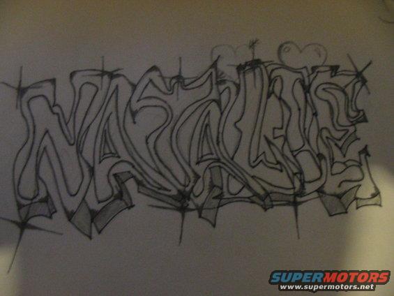 Graffiti art with bubble letters and shading
