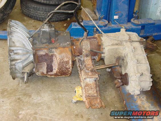 Transfer case and transmission assembly, rusty and dirty