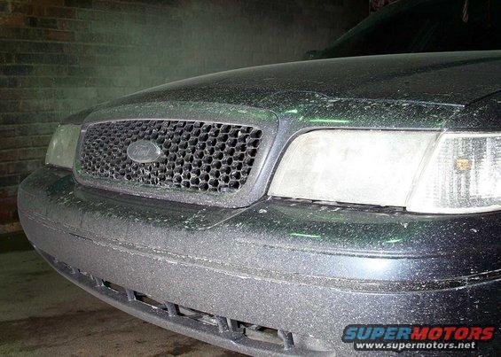 winter-grille.jpg Winter grime. Yes, I was about to wash the Vic in mid winter.
