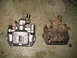 1996 Ford Probe - Comparison of a new brake caliper next to a heavily rusted old one.