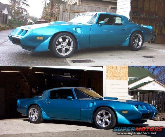 Blue 1979 Pontiac Trans Am with custom wheels