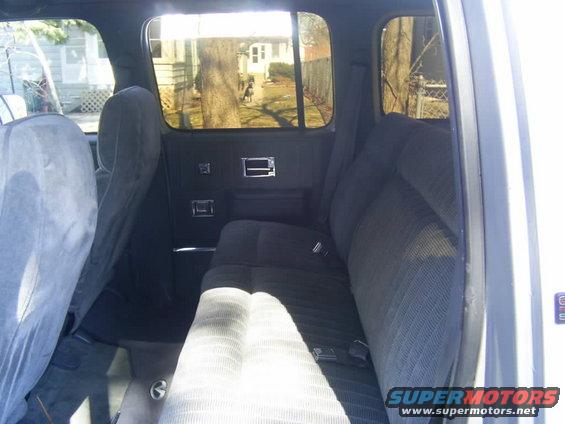 Interior rear seats and door panel of a vehicle