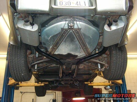 1979 Chevrolet Corvette rear underside with dual exhaust and spare tire well