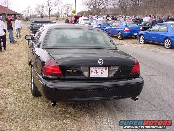 Black sedan with a 'Marauder' badge on the rear bumper, Massachusetts license plate 82R G2T