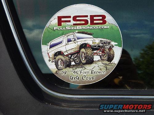 Sticker showing a 1978-1996 Ford Bronco 4x4 Club logo