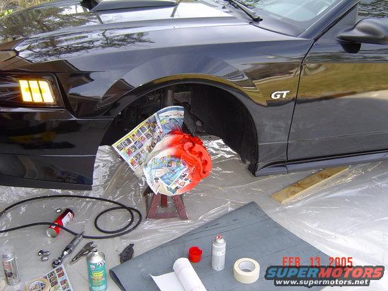 Brakes being painted before hand